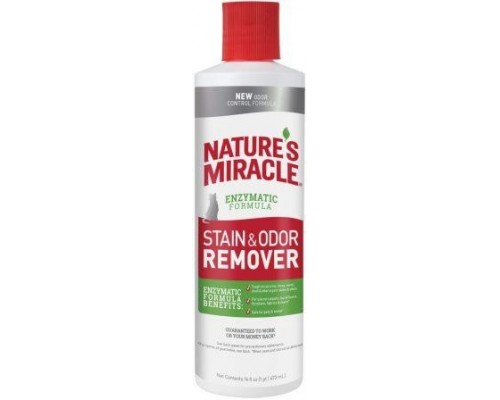 8in1 Nature's Miracle Stain & Odor Remover Універсальний знищувач плям і запахів для кішок, 473 мл