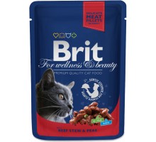 Brit Premium Рагу з тушкованої яловичини з зеленим горошком для кішок