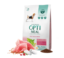 Optimeal (Оптіміл) сухий корм для дорослих собак середніх порід з індичкою