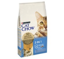 Cat Chow (Кет Чау 3в1) 3in1 Корм для кішок з формулою потрійної дії з індичкою