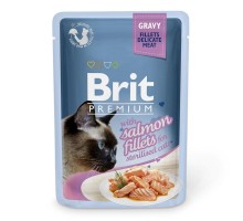 Brit Premium Ніжні шматочки з філе лосося в соусі для стерилізованих кішок