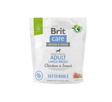 Сухой корм Brit Care Dog Sustainable Adult Large Breed для собак больших пород, с курицей и насекомыми, 1 кг