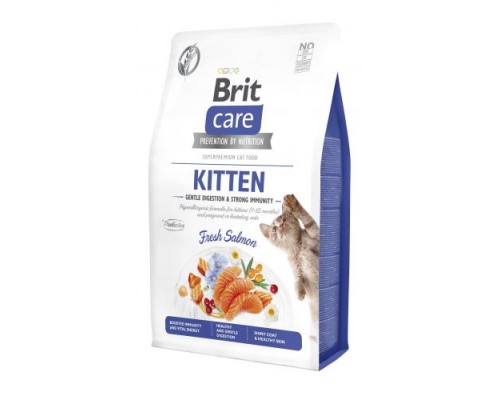 Brit Care Cat Grain-Free Kitten Gentle Digestion Strong Immunity для кошенят для міцного імунітету з лососем