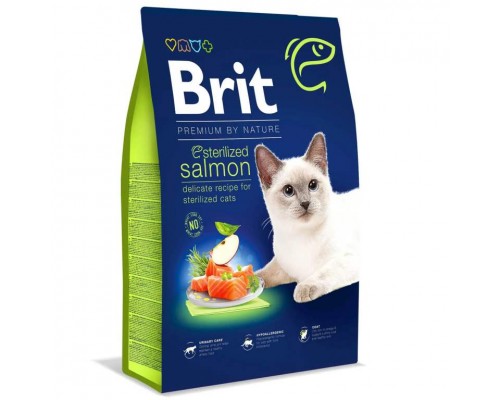 Brit Premium by Nature Cat Sterilised Salmon для стерилизованных кошек и кастрированных котов (Лосось)