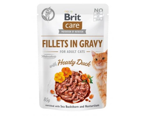 Влажный корм Brit Care Cat Pouch для кошек, филе в соусе, утка, 85 г