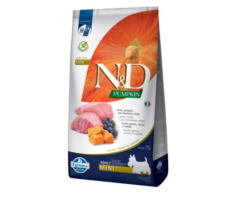 Фарміна корм для собак N&D Grain Free PUMPKIN LAMB & BLUEBERRY ADULT MINI 7 kg 33642