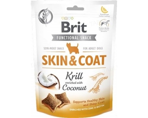 Brit Care Skin & Coat Функціональні ласощі для собак криль з кокосом, 150г