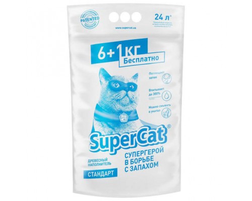 Деревинний наповнювач Super Cat синій для котячого туалету