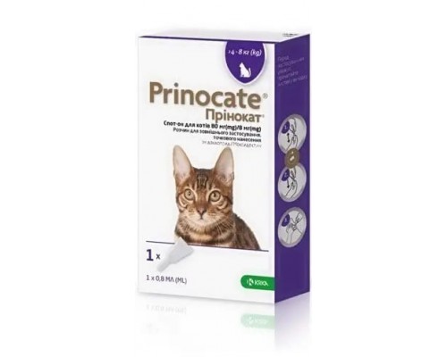 Prinocate (Принокат) Пипетки для кошек от блох, глистов, клещей, 1 пипетка