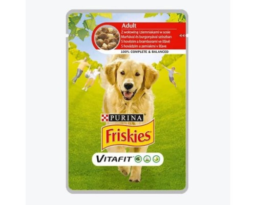 Friskies Adult Dog Консерви для собак з яловичиною та картоплею, 100г