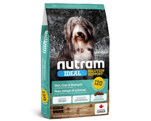 I20 NUTRAM Ideal SS Холістик для дор собак з чут. травленням та шкірою; з ягням і корич. рисом, 11.4кг