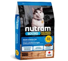 S5 NUTRAM Sound BW Холістик для дор.котів та котів похилого віку; з куркою і лососем, 5.4 кг