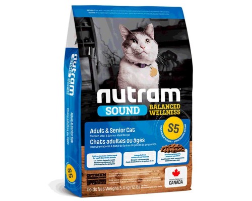 S5 NUTRAM Sound BW Холістик для дор.котів та котів похилого віку; з куркою і лососем, 1.13 кг