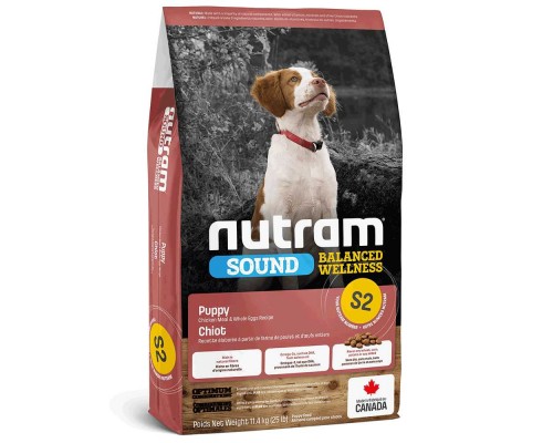 S2 NUTRAM Sound BW Холістик для цуценят; з куркою та ціл. яйцями, 11.4кг