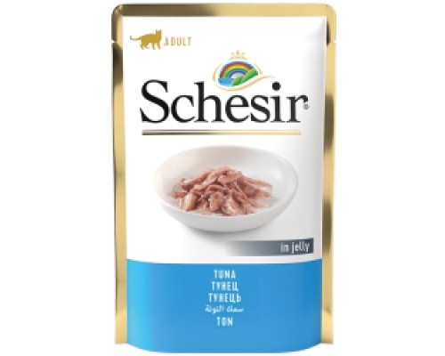 Schesir Tuna ШЕЗІР ТУНЕЦЬ в желе натуральні консерви для котів, вологий корм, пауч 85г