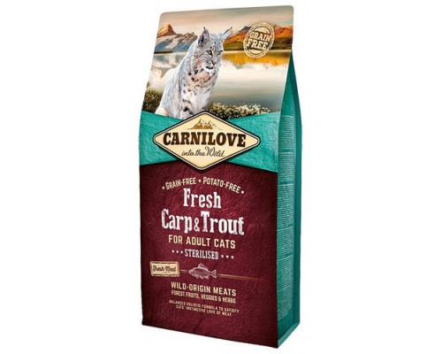 Carnilove Cat Fresh Carp & Trout Sterilised for Adult для стерилизованных кошек с карпом и форелью