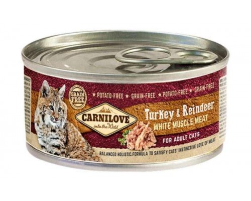 Carnilove (Карнилав) Turkey & Reindeer for Adult Cats влажный корм с индейкой и олениной для взрослых котов, 100 гр