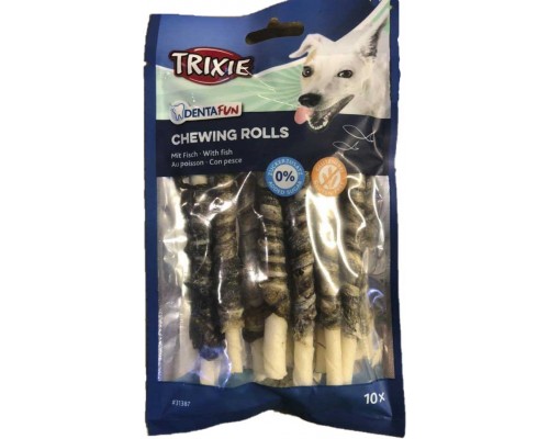 TRIXIE (Тріксі) Denta Fun Chewing Rolls Палички для собак з рибою 12 см, 10 шт, 75 г