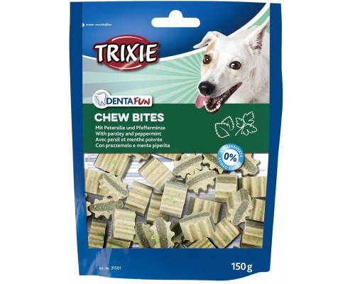 TRIXIE (Трикси) Denta Fun Chew Bites Лакомство для собак с петрушкой и мятой для чистки зубов 150 г