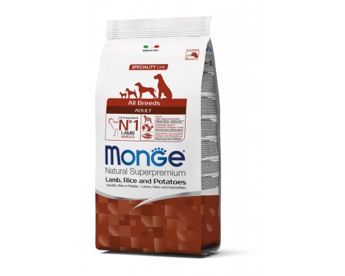 Monge DOG All breeds Adult корм з ягнятком, рисом та картоплею для дорослих собак усіх порід