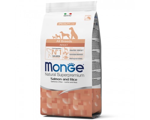 Monge DOG All breeds Adult корм з лососем та рисом для дорослих собак усіх порід