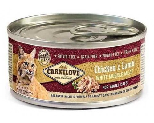 Carnilove (Карнилав) Chicken & Lamb for Adult Cats влажный корм с мясом курицы и ягненка для взрослых котов, 100 г