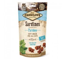 Carnilove Sardine with Parsley напівм'які ласощі для кішок з сардинами і петрушкою для чутливого травлення 50 г