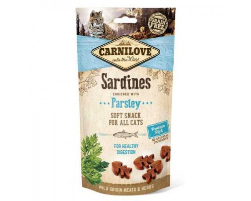Carnilove Sardine with Parsley напівм'які ласощі для кішок з сардинами і петрушкою для чутливого травлення 50 г
