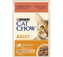 Cat Chow Adult Нежные кусочки в желе с говядиной и баклажанами для кошек