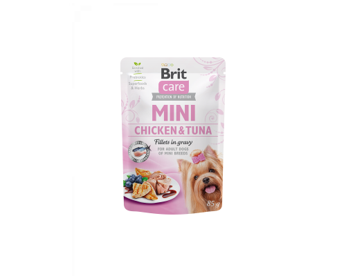 Brit Care Mini Chicken & Tuna Пауч филе курица и тунец в соусе для собак 85 гр