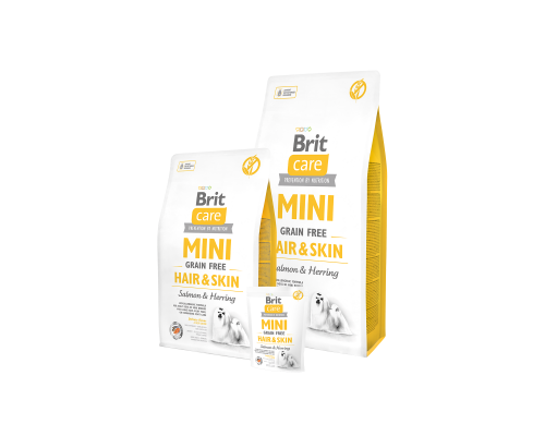 Brit Care Mini Grain Free Hair & Skin беззерновой корм для краси шкіри і шерсті дорослих собак міні порід
