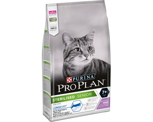 Pro Plan Sterilised Senior 7+ для стерилизованных кошек и кастрированных котов старше 7 лет, с индейкой