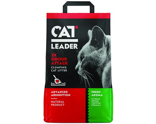Кэт Лидер (CAT LEADER) Двойная свежесть ультра-комкующийся наполнитель в кошачий туалет