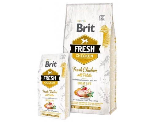 Brit Fresh (Брит Фреш) Adult Chicken with Potato - беззерновой корм для дорослих собак (курка / картопля)