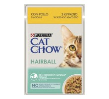 Cat Chow Hairball З куркою і зеленою квасолею в желе, з ефектом шерстевиведенія для кішок