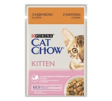 Cat Chow Kitten нежные кусочки в желе с индейкой и цуккини