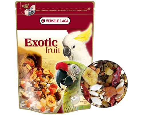 Versele-Laga Prestige Premium Parrots Exotic Fruit Mix ВЕРСЕЛЕ-ЛАГА ЕКЗОТИЧНІ ФРУКТИ зернова суміш з тропічними фруктами корм для великих папуг , 0.6 кг.