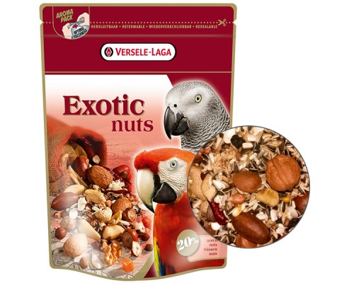 Versele-Laga Prestige Premium Parrots Exotic Nuts Mix ВЕРСЕЛЕ-ЛАГА ЕКЗОТИЧНІ ГОРІХИ зернова суміш з цілісним горіхом корм для великих папуг , 0.75 кг.