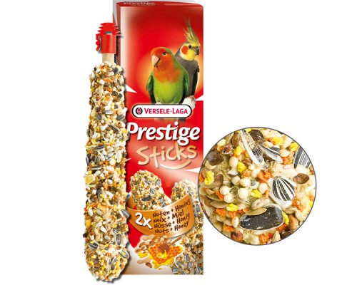 Versele-Laga Prestige Sticks Big Parakeets Nuts & Honey ВЕРСЕЛЕ-ЛАГА ГОРІХИ З МЕДОМ ласощі для середніх папуг