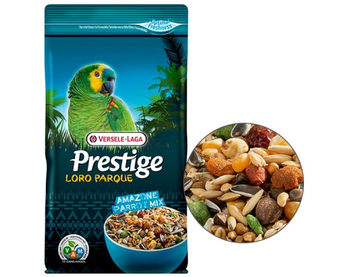 Versele-Laga Prestige Premium Loro Parque Amazone Parrot Mix ВЕРСЕЛЕ-ЛАГА АМАЗОНСЬКИЙ ПАПУГА повнораціонний корм для середніх і великих папуг , 1 кг.