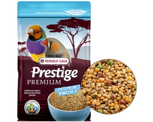 Versele-Laga Prestige Premium Tropical Finches ВЕРСЕЛЕ-ЛАГА ПРЕСТИЖ ПРЕМІУМ ТРОПІКАЛ повнораціонний корм для тропічних птахів , 0.8 кг.