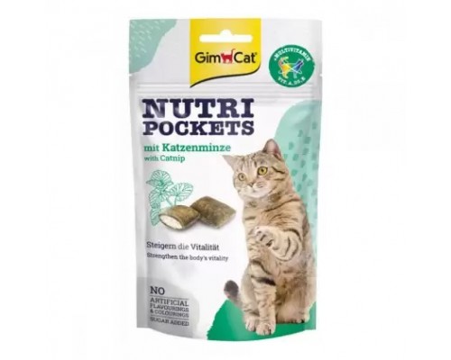 GimCat Nutri Pockets with Catnip & Multi-Vitamin Подушечки с кошачьей мятой и мультивитаминами для котов 60 г