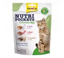 GimCat Nutri Pockets Country Mix Подушечки для кішок з качкою, яловичиною та індичкою 150 г