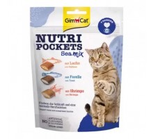 GimCat Nutri Pockets Sea Mix Подушечки c лососем, фореллю і креветками для кішок 150 г