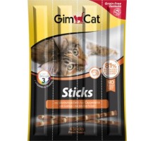 GimCat Sticks М'ясні палички для кішок з лососем і гребінцями 4 шт