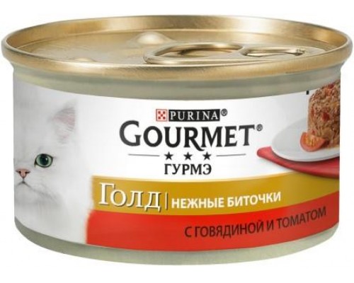 Gourmet Gold (Гурме Голд) Нежные биточки с говядиной и томатом, 85г