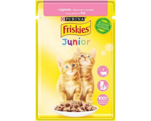 Friskies Junior для котят с курицей в подливе, 85 гр