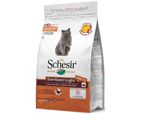 Schesir (Шезир) Cat Sterilized & Light сухой монопротеиновый корм для стерилизованных