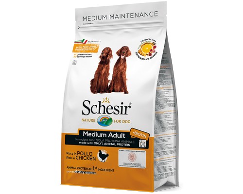 Schesir Dog Medium Adult Chicken сухий корм для собак Середніх порід