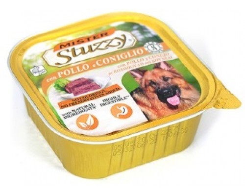 MISTER STUZZY Dog Chicken Rabbit (Pollo e Coniglio) МІСТЕР ШТУЗІ КУРКА КРОЛИК корм для собак, паштет, 300г